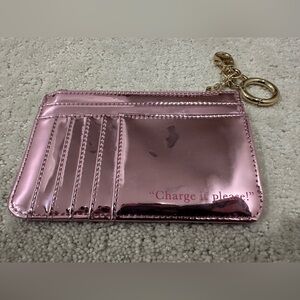 Stoney Clover Lane Eloise at the Plaza Card Holder Wallet Keychain pink Metallic